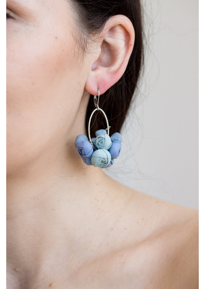 Ranunculus Flower Statement Earrings in Multiple Colors