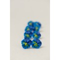 Handmade Blue Pansy Clip-On Earrings for Non-Pierced and Sensitive Ears