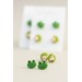 Frog & Water Lily Stud Earrings Set – Charming, Hypoallergenic Jewelry for Sensitive Ears