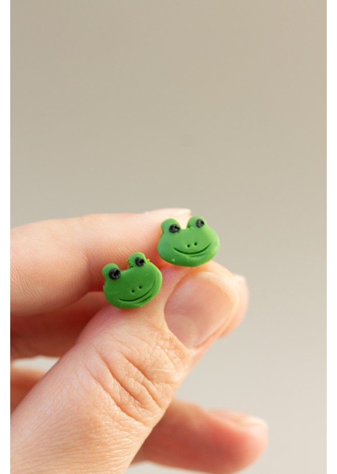 Frog & Water Lily Stud Earrings Set – Charming, Hypoallergenic Jewelry for Sensitive Ears