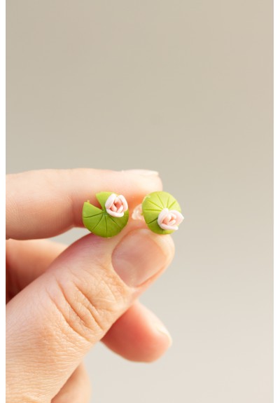 Hedgehog & Apple Stud Earrings Set – Hypoallergenic Polymer Clay Jewelry for Sensitive Ears