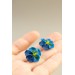 Handmade Blue Pansy Clip-On Earrings for Non-Pierced and Sensitive Ears