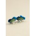 Handmade Blue Pansy Clip-On Earrings for Non-Pierced and Sensitive Ears