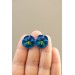 Handmade Blue Pansy Clip-On Earrings for Non-Pierced and Sensitive Ears