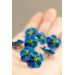 Handmade Blue Pansy Clip-On Earrings for Non-Pierced and Sensitive Ears