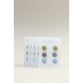 Set of 3 Pairs of Hypoallergenic Dot Stud Earrings - Pastel Green, Blue, Dark Purple