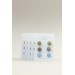 Set of 3 Pairs of Hypoallergenic Dot Stud Earrings - Pastel Green, Blue, Dark Purple