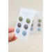 Set of 3 Pairs of Hypoallergenic Dot Stud Earrings - Pastel Green, Blue, Dark Purple