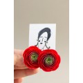 Handmade Red Ranunculus Earrings – Bold Floral Jewelry