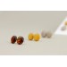 Set of 3 Pairs of Hypoallergenic Dot Stud Earrings - Black, Gold, Coffee