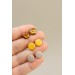 Set of 3 Pairs of Hypoallergenic Dot Stud Earrings - Black, Gold, Coffee