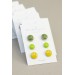 Set of 3 Pairs of Hypoallergenic Dot Stud Earrings - Green, Lime, Yellow