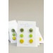 Set of 3 Pairs of Hypoallergenic Dot Stud Earrings - Green, Lime, Yellow