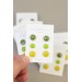 Set of 3 Pairs of Hypoallergenic Dot Stud Earrings - Green, Lime, Yellow