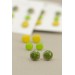 Set of 3 Pairs of Hypoallergenic Dot Stud Earrings - Green, Lime, Yellow