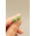 Set of 3 Pairs of Hypoallergenic Dot Stud Earrings - Green, Lime, Yellow