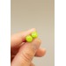 Set of 3 Pairs of Hypoallergenic Dot Stud Earrings - Green, Lime, Yellow