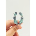 Handmade Blue Succulent Ear Cuff Earrings – Unique Polymer Clay Jewelry for Women