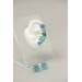 Handmade Blue Succulent Ear Cuff Earrings – Unique Polymer Clay Jewelry for Women