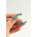 Handmade Blue Succulent Ear Cuffs for Pierced Ears