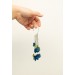 Handmade Blue and Yellow Blossom Pansy Ear Cuff – Elegant Floral Jewelry