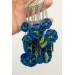 Handmade Blue and Yellow Blossom Pansy Ear Cuff – Elegant Floral Jewelry