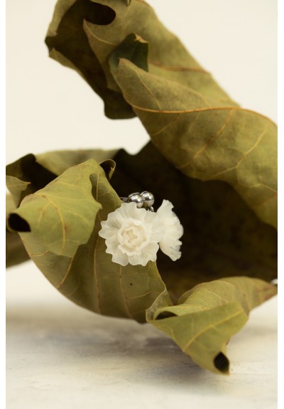 White & Semi-Transparent Flower Earrings – Handmade & Lightweight