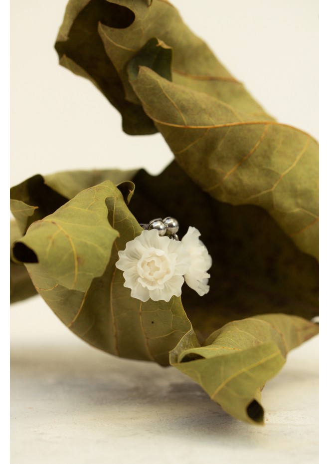 Handmade White Flower Earrings – Lightweight & Delicate