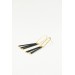 Minimalist Black and Gold Geometric Earrings – Sleek & Elegant