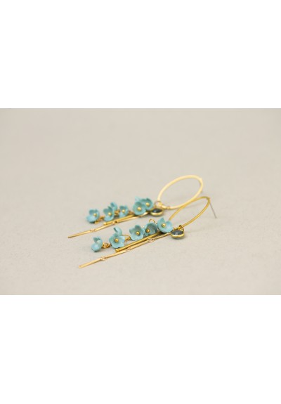 Elegant Blue Floral Earrings – Handmade & Lightweight