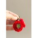 Handmade Red Ranunculus Earrings – Bold Floral Jewelry