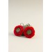 Handmade Red Ranunculus Earrings – Bold Floral Jewelry