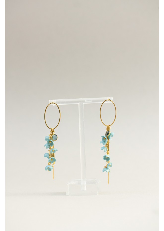 Handmade Blue Floral Earrings – Lightweight & Elegant