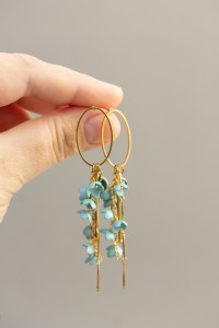 Elegant Blue Floral Earrings – Handmade & Lightweight