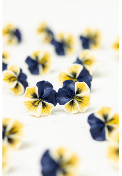 Handmade Dark Purple Pansy Earrings – Lightweight & Hypoallergenic