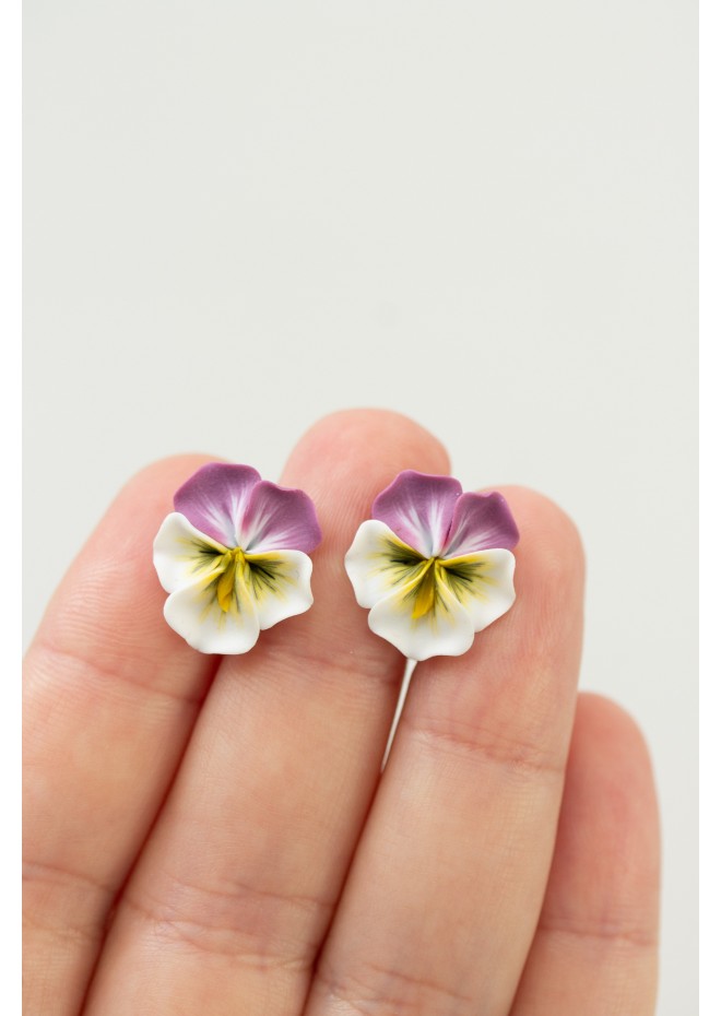 Handmade Pansy Earrings – Unique & Lightweight Floral Jewelry