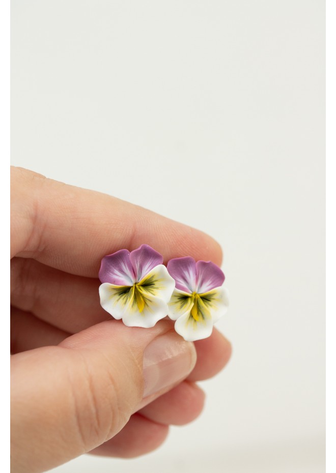 Handmade Pansy Earrings – Unique & Lightweight Floral Jewelry