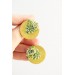 Handmade Green Succulent Statement Stud Earrings – Limited Edition