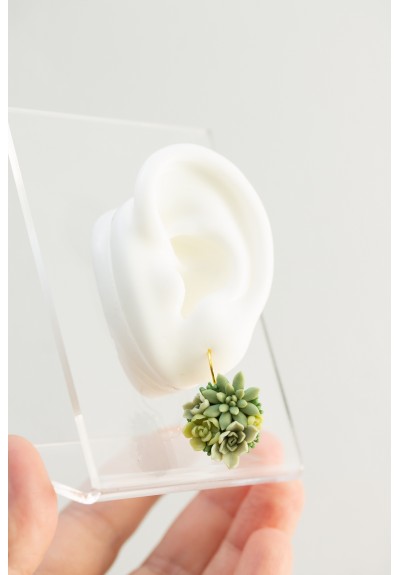 Green Succulent Drop Earrings – Limited Edition (4 Pairs Only)