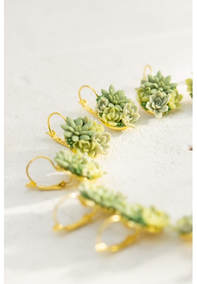 Green Succulent Drop Earrings – Limited Edition (4 Pairs Only)