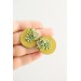 Handmade Green Succulent Statement Stud Earrings – Limited Edition