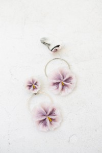 Handmade Pansy Clip-On Earrings – Adjustable Floral Jewelry