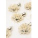 Handmade Beige Floral Clip-On Earrings – Elegant & Comfortable