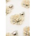 Handmade Beige Floral Clip-On Earrings – Elegant & Comfortable