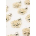 Handmade Beige Floral Clip-On Earrings – Elegant & Comfortable