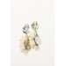 Handmade Beige Floral Clip-On Earrings – Elegant & Comfortable