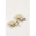 Handmade Beige Floral Clip-On Earrings – Elegant & Comfortable