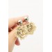 Handmade Beige Floral Clip-On Earrings – Elegant & Comfortable