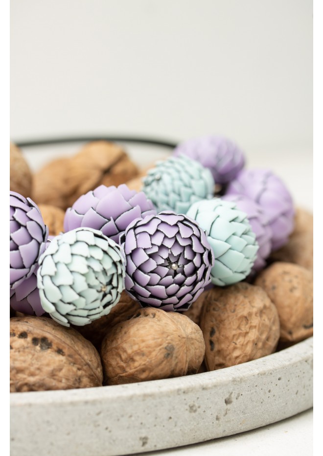 Lilac & Sky Blue Polymer Clay Statement Necklace – One-of-a-Kind