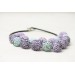 Lilac & Sky Blue Polymer Clay Statement Necklace – One-of-a-Kind